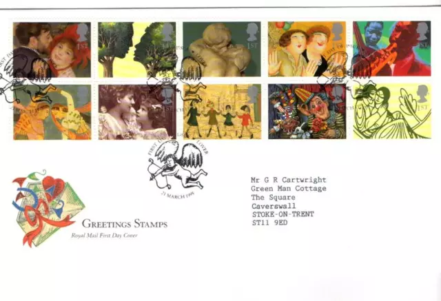 1995 Greetings Stamps - Lover H/S Fdc From Collection N16