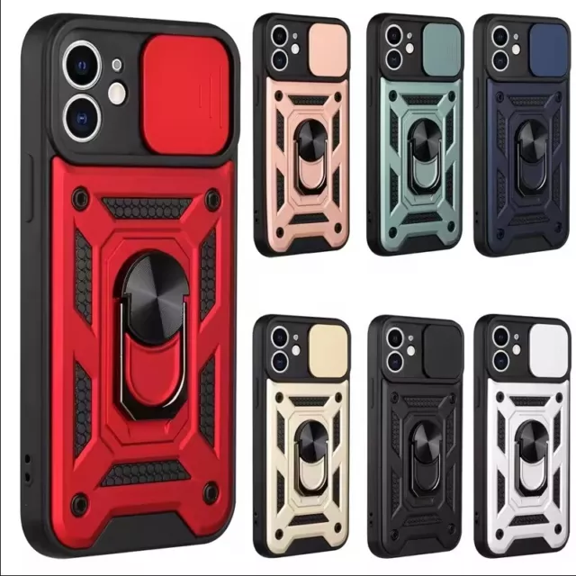 Para Apple IPHONE Militar Resistente Magnético Anillo Protector Funda Cámara