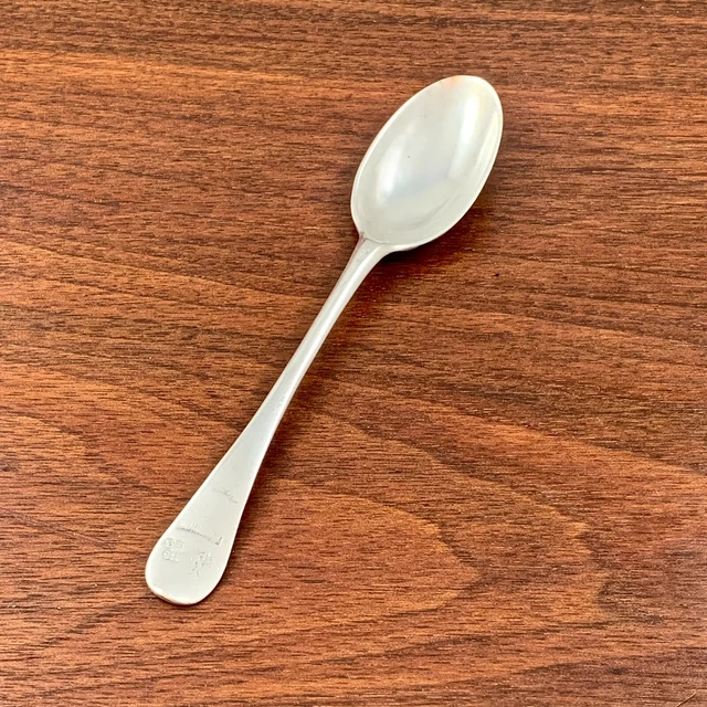 18THC GERMAN HANOVERIAN 12 / 13 LOTH SILVER TEASPOON HALBERSTADT  c.1785