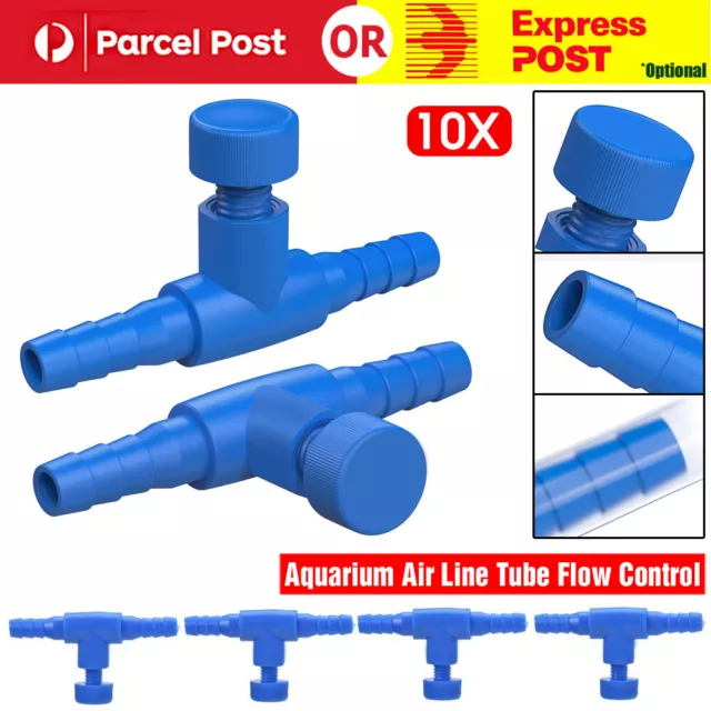 10x Fish Tank Aquarium Airline Regulator Pump Air Line Tube Flow Control NEW