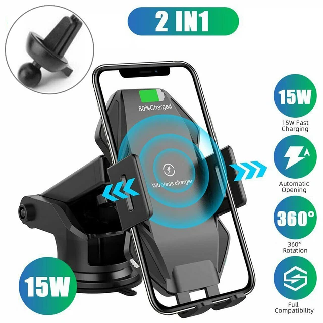 Qi Wireless Charger Auto Handyhalterung Induktions mit ladefunktion Clamping KFZ