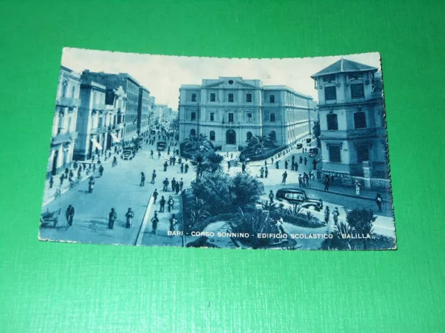 Cartolina Bari - Corso Sonnino - Edificio Scolastico Balilla 1942