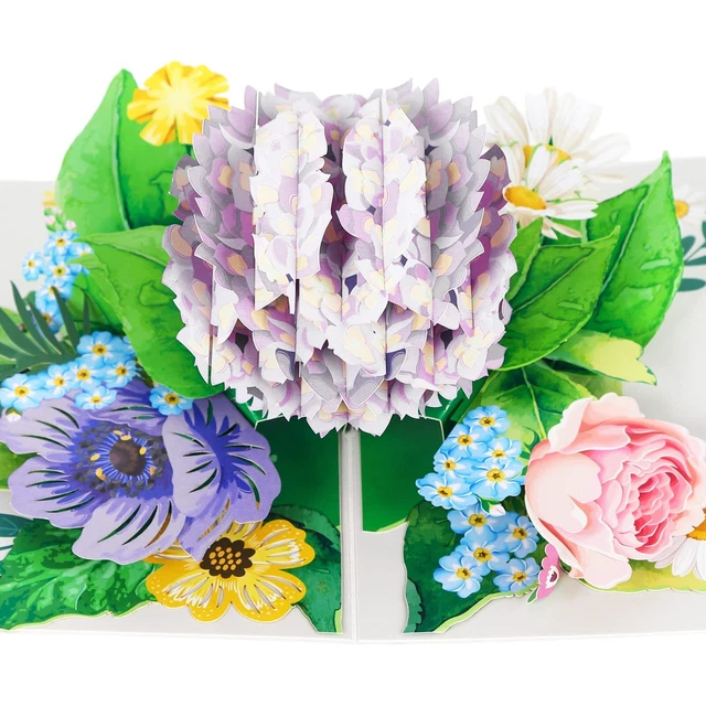 Biglietto Di Compleanno Pop-Up 3D Con Numero 90 E Fiori - Auguri Speciali Con Busta Inclusa - Foto 2