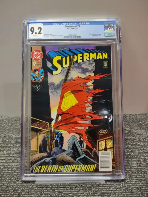 Superman #75 Newsstand CGC Graded 9.2 NM+ Death of Superman Dan Jurgens