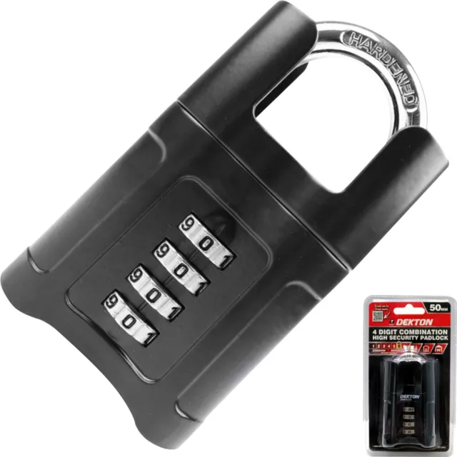 Dekton 3 Digit Zinc Alloy Combination Security Padlock Safe Outdoor Lock
