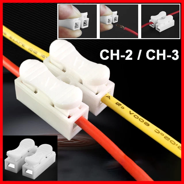 SPRING ELECTRICAL CONNECTORS Wire Terminal Block Clamp Cable Reusable