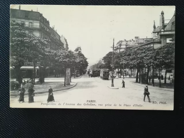 CPA 75 PARIS - Perspective of the Avenue des Gobelins - View taken from the Place d'It