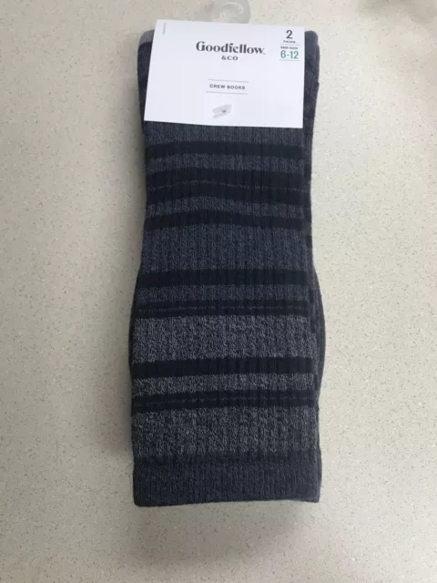Goodfellow Crew Socks Navy Size 6-12 2 Pair New