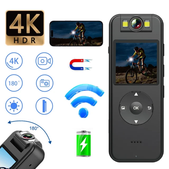 Ultra-Clear 4K 1080P Mini Pocket Covert Camera Audio Video Recorder Body DVR Cam