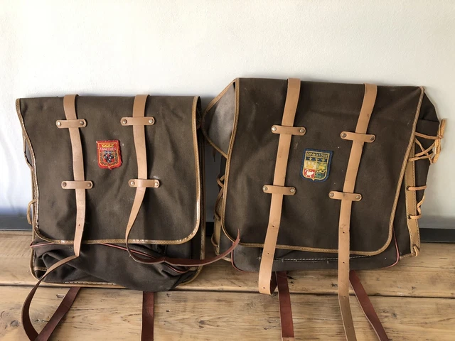 Paire De Sacoches Latérales Vintage Pour Vélo Randonneuse / Touring - Occasion - Fabriqué En France