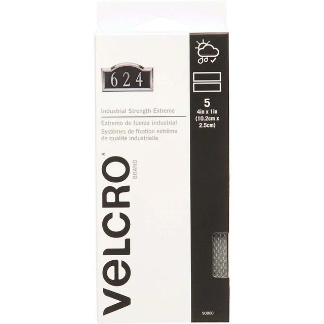 Hook and Loop Brand 4" Gray Adhsive Fastener 90800 Pack of 72 Hook and Loop