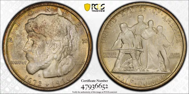 1936 Elgin Silver Commemorative Half Dollar Pcgs Ms67 - Original Pq!