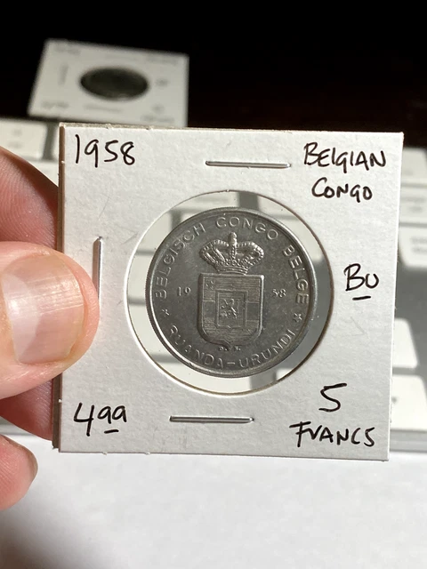 1958 Belgian Congo 5 Francs