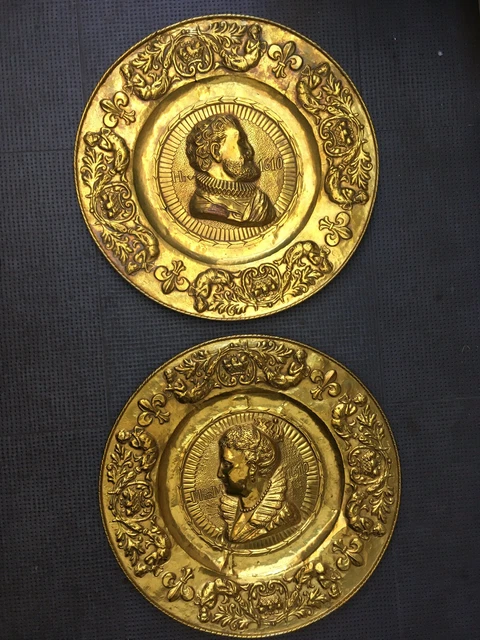 Lot de 2 embrasses de rideaux vintage en laiton avec nœud