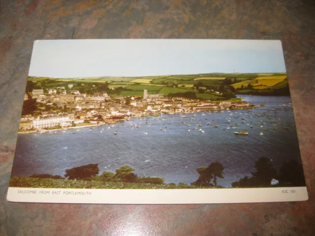 Salcombe From East Portlemouth,Devon,Coloured RP Postcard,Jarrold & Sons KSC 105