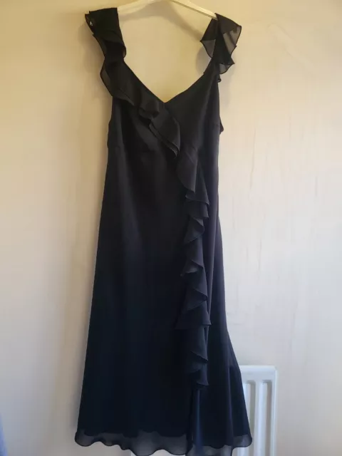 Collection at Debenhams - Black frilled evening /cocktail dress Size 20