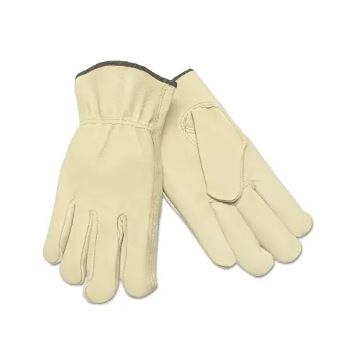 Mcr Safety Pigskin Drivers Gloves, Pigskin Leather, X-Large, Beige/Blue