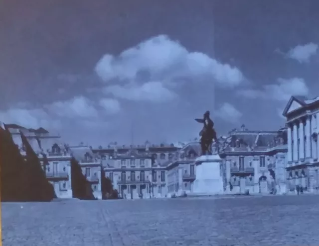 Royal Court, Palace of Versailles Chateau, Magic Lantern Glass Photo Slide