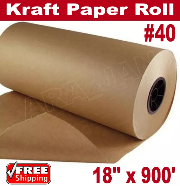 12 x 900' Brown Kraft Paper Roll 40 lb Shipping Wrapping Parts Boxes  Packaging