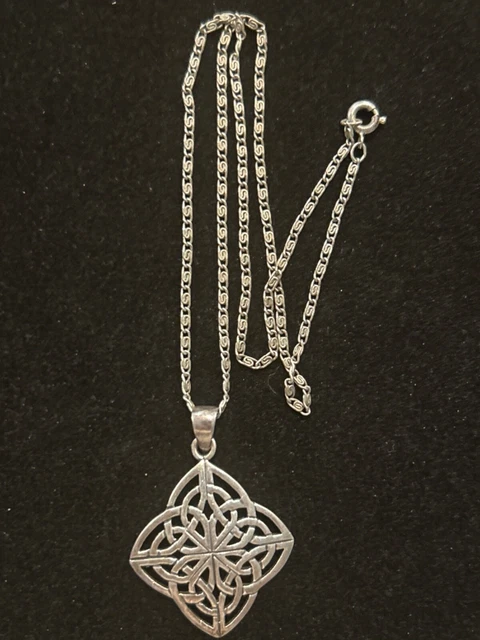 Sterling Silver Charles Winston Signed Mothers Celtic Knot Necklace 15" Sterling Silver Charles Winston Signed Mothers Celtic Knot Necklace 15"