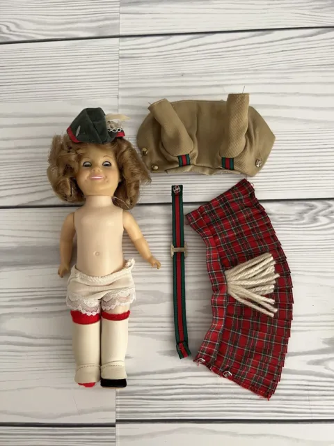 Vintage Shirley Temple 1982 IDEAL 8" Scottish Kilt Wee Willie Winkie Doll Toy 8