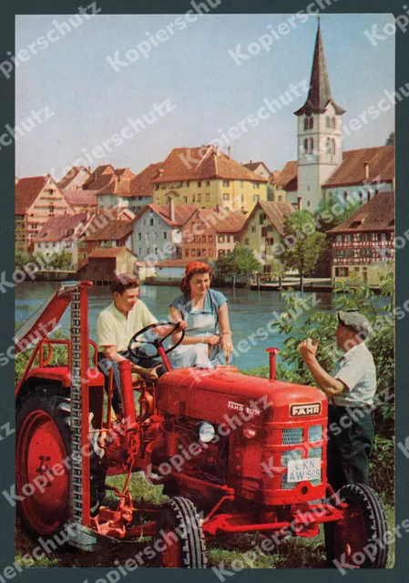 FAHR Diesel-Schlepper D135H Traktor Bauern Konstanz Rheinufer Gottmadingen 1959