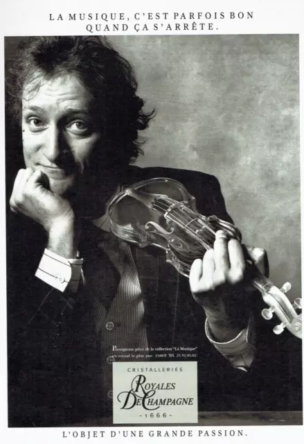 publicité Advertising  1122  1989   cristalleries Royales de Champagne  violon