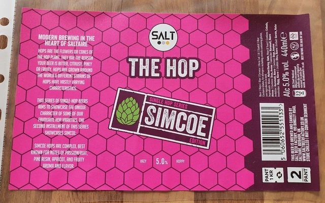 Craft Can Beer Wrap - THE HOP   - SALT BREWERY - UK