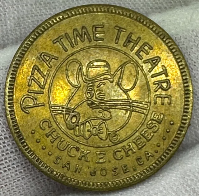 1979 SAN JOSE CA CHUCK E CHEESE TOKEN BRASS Pizza Time Theatre California CEC