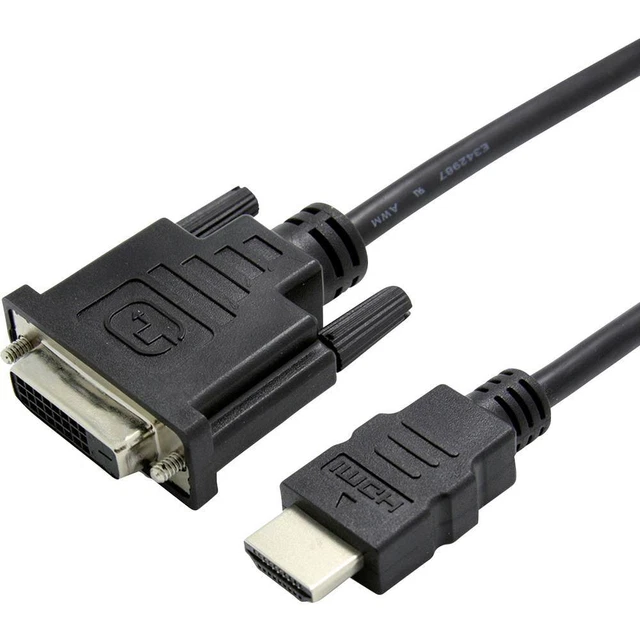 System-S Câble DVI-D Vers HDMI 5m 24+1 Mâle - 2K 144Hz Plaqué Or Full HD