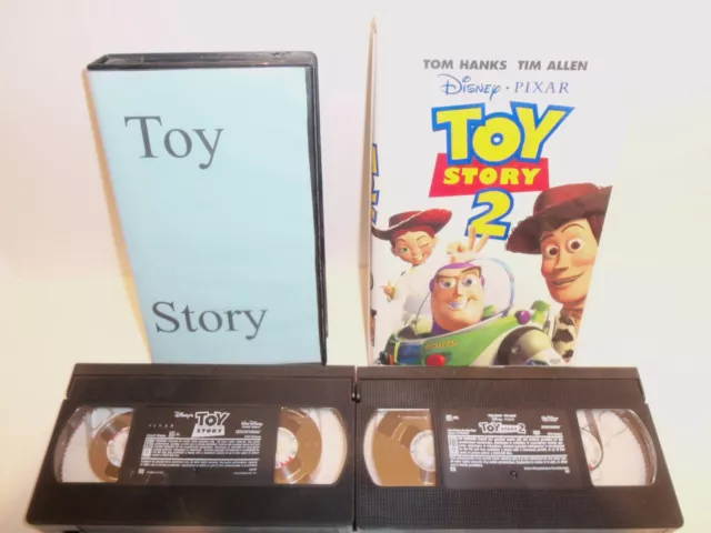 Vintage Walt Disney Pixar VHS Videos 1st Edition  Clam Shell Toy Story 1 & 2