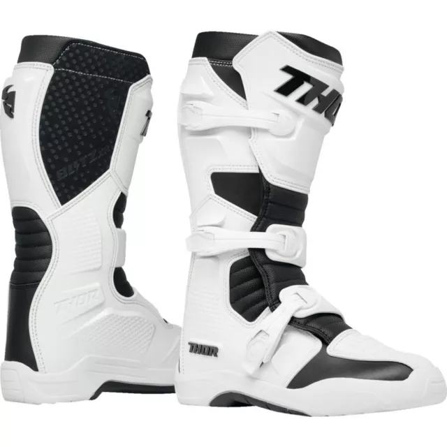 Thor Blitz XR Botas Motocross Bicicleta MX Adulto - Blanco / Negro