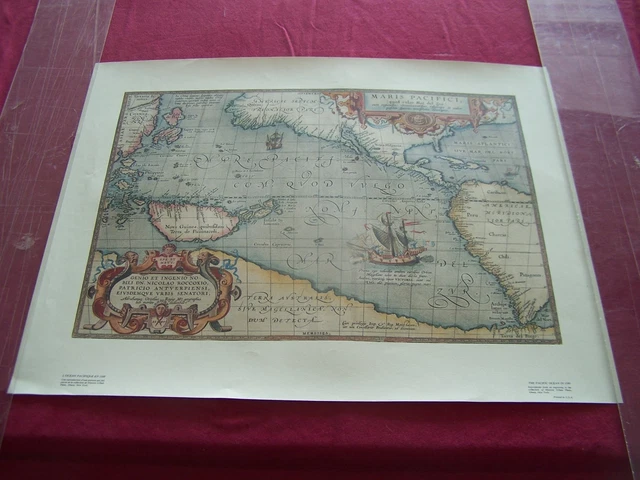 MAP of the PACIFIC OCEAN in 1589-From an engraving of Historic Plans, Ithaca, NY
