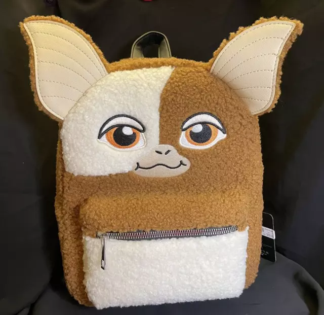 NEW w tags Bioworld X Gremlins Gizmo Plush Mini Backpack Book Bag Purse brown