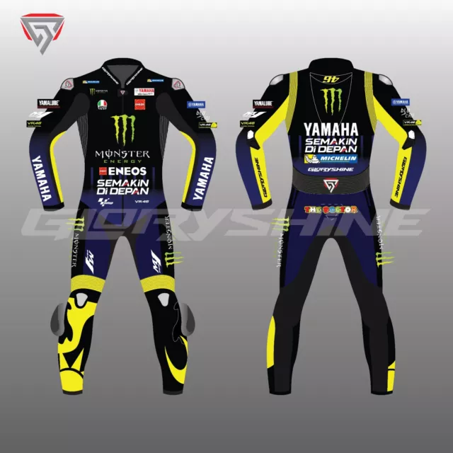 Valentino Rossi Motorcycle Leather Racing Suit Movistar Yamaha MotoGP 2017