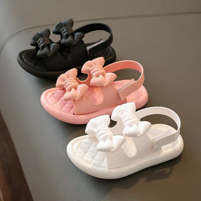 Kids Girls Bow Flat Sandals Summer Toddler Baby Holiday Princess Shoes Size
