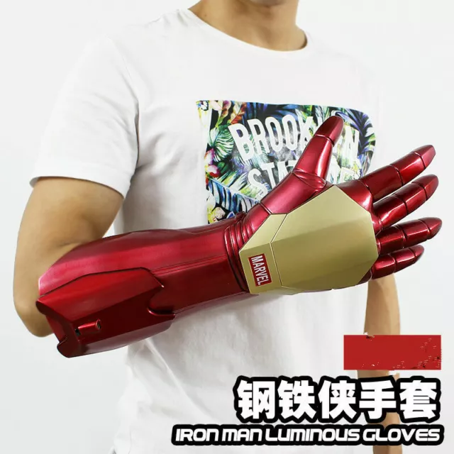 The Avengers Iron Man Stark Gauntlet 1:1 Glove Cosplay LED Light Hand with Laser