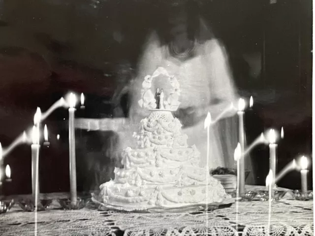 SURREAL GHOST BRIDE Abstract SHADOW 1930s DOUBLE EXPOSURE photo Strange Light