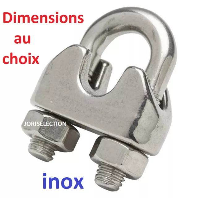 Serre  câble inox  de  Ø  de  2 mm  a   22 mm   DIAMETRE  AU CHOIX