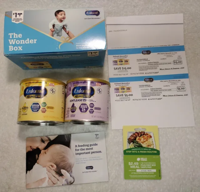 (New) Enfamil-The Wonder Box. 2 Cans & 20.00 More!! New & SEALED. Free Ship!!!