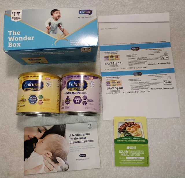 (New) Enfamil-The Wonder Box. 2 Cans & 20.00 More!! New & SEALED. Free Ship!!!