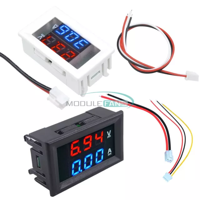 DC 100V 10A Voltmeter Ammeter Blue + Red Dual LED Digital Volt Amp Meter Gauge