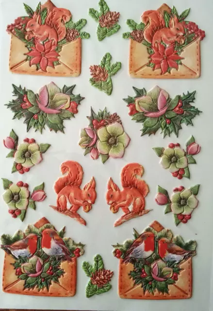 3-D RELIEF- STICKER +++ WEIHNACHTEN 6 +++ Karin Jittenmeier +++ QVC TBZ DIN A4