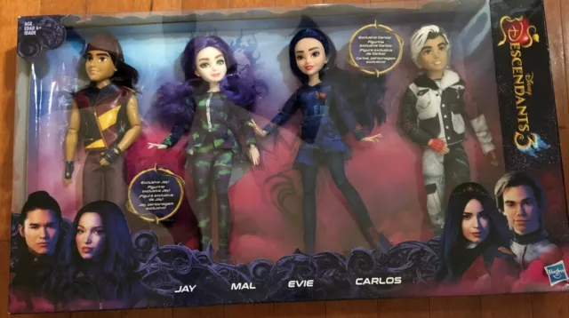 Disney Descendants Doll Set 4-Pack Jay Evie Mal Carlos Original Isle of the  Lost
