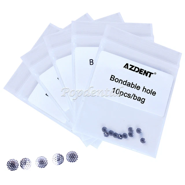 50Pcs Dental Orthodontic Bondable Meshed Hole Lingual Button of TOMY Type
