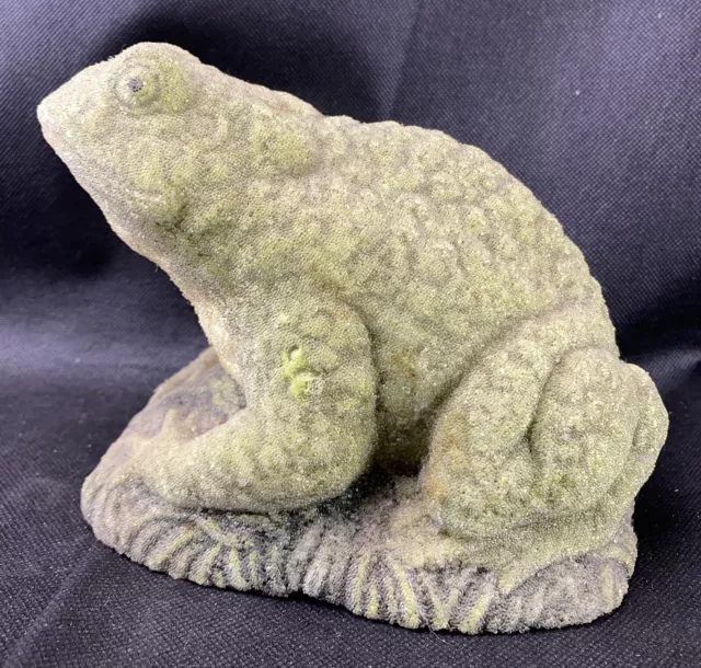 Vintage Frog Toad Figurine 5” Tall Hard Beaded Covering Very Interesting Piece