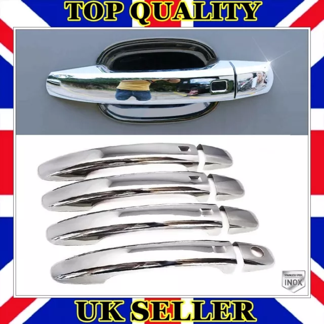 Chrome Door Handle Cover (Keyless) 4 door  S.STEEL For AUDI A4 B8 2007 to 2015