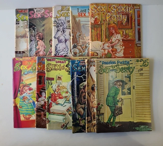 11x Vintage Comic Book Sex to Sexty PIERRE DAVIS Mature Risqué Comic Book 1970s