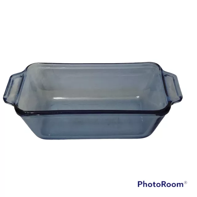 Anchor Hocking Light Cobalt Blue 1.5 Quart Glass Loaf Bread Baking Dish 9”x5”