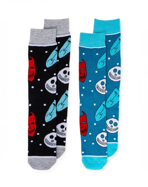 Set Of 2 The Nightmare Before Christmas ￼Lock Shock Barrel Casual Crew Socks NEW